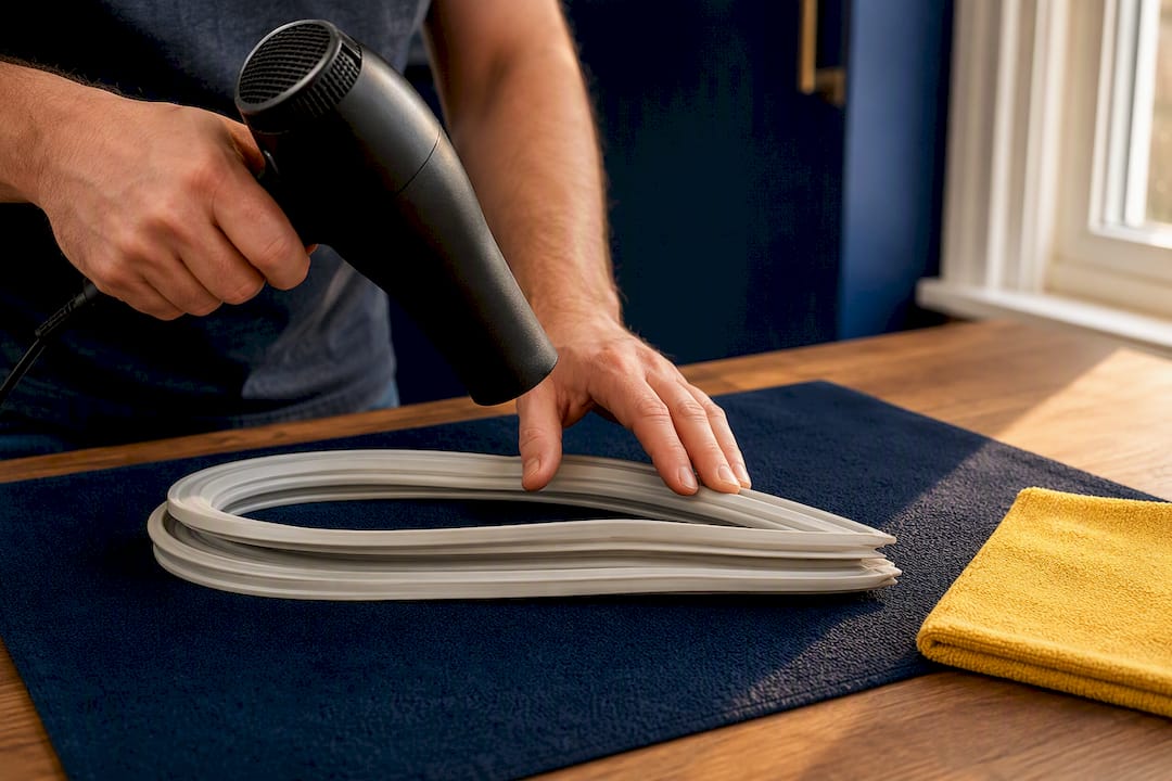 Hair dryer warming folded refrigerator gasket