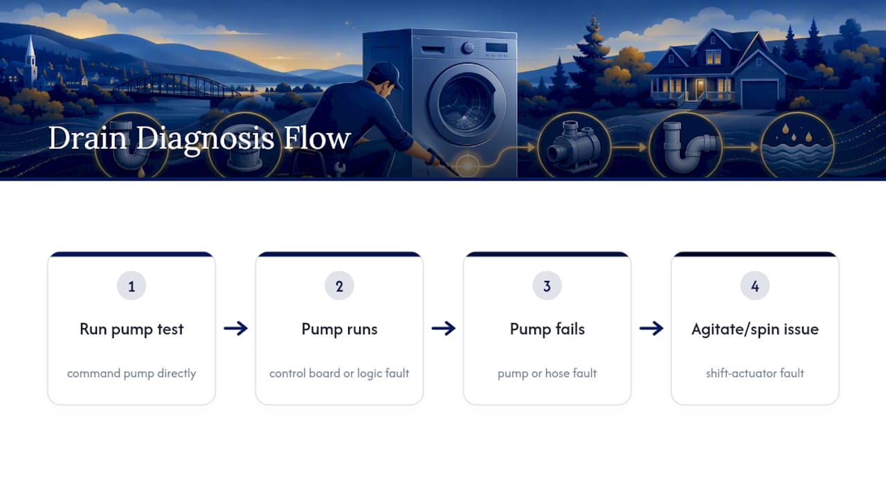 Washer pump diagnostic decision flow