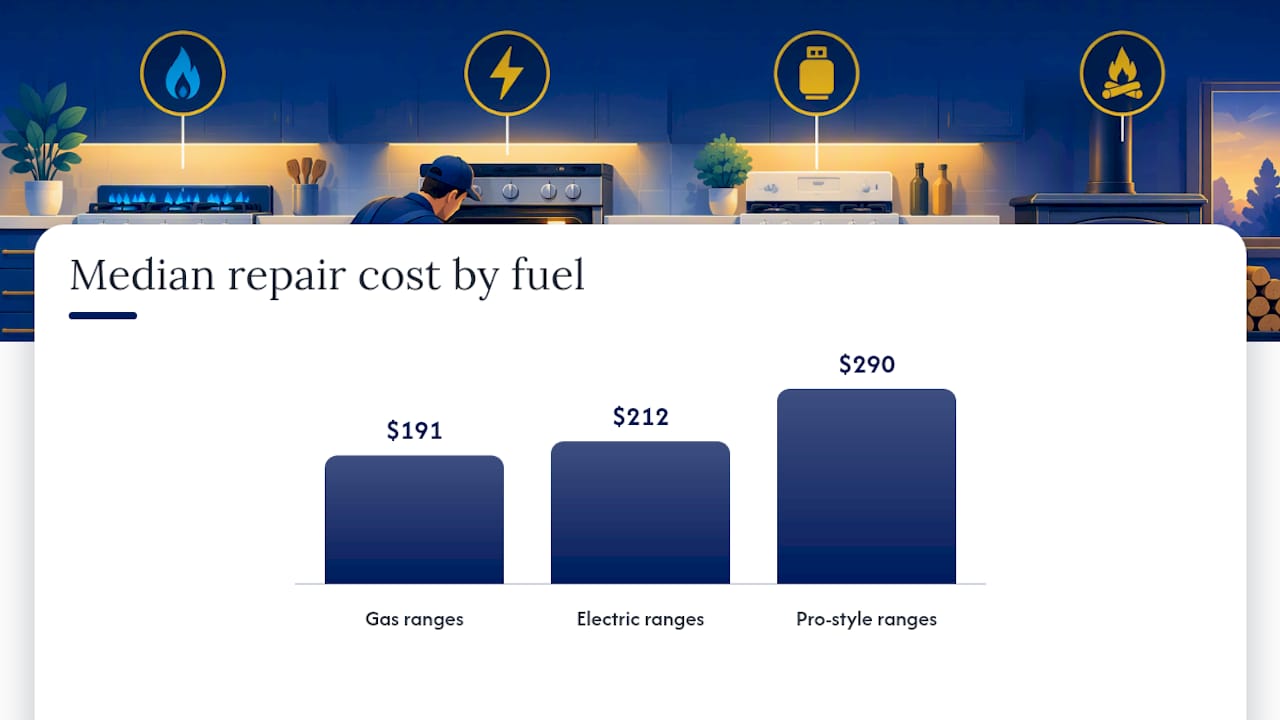 Gas and electric oven repair cost comparison